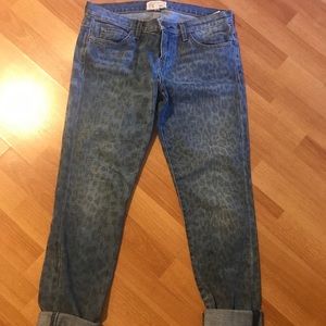 Current Elliot Blue Leopard Animal Print Jeans